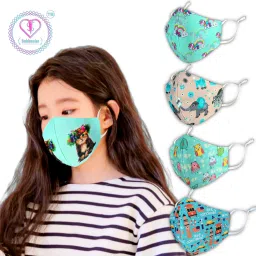 SUPER SAFETY 3 Layer Cotton Digital printed kids mask combo pack Reusable Washable Breathable Skin Friendly Soft Cotton Fabric Face Mask with Adjustable Ear loops for Boys Girls Children (Anti Pollution Mask , Anti Viral Mask , Anti Bacterial Mask ) (School Mask , Outdoor Mask , Kids Party Mask) (Child Mask , Kids Mask 3 years, Kids Mask 4 years , kids Mask 5 years , kids mask 6 years , kids mask 7 years , kids mask 8 years , kids mask 9 years , kids mask 10 years up to 14 yrs ) DP-08 Digital Print Reusable, Washable Cloth Mask-picture-3