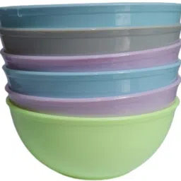 Plastic Mixing Bowl 6PS /600ML Unbreakable Big Multi Purpose Mixing Bowl (Microwave Safe )-image-11