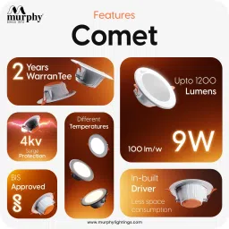 murphy 9W LED Down Light, Cool White Light, Round, Pack of 25 Ceiling Light Ceiling Lamp image 3