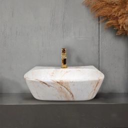 2 in 1 Table Top & Wall Mount Premium Ceramic Wash Basin(M.10) (16*12*5) (16*12*5)(DD2-1010) Wall Hung Basin-image-109