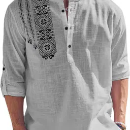 folgen Men Printed Cotton Blend Straight Kurta-picture-9