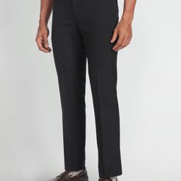 arrow Men Regular Fit Black Polyester Trousers-picture-15