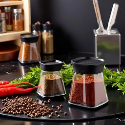 Transparent Black Dazzle Salt N Pepper Shaker Set, Salt & Pepper Shaker Set Sugar Sprinkler 100 gm-image-24