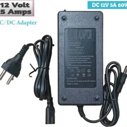 BALRAMA 12V 5A Power Supply Adapter AC/DC Adaptor 12 Volt 5 Amp Converter SMPS Charger Combo Set-24
