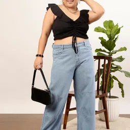 curvy street Women Regular Mid Rise Light Blue Jeans-picture-25