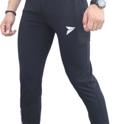 Men Solid Black Track Pants-image-35