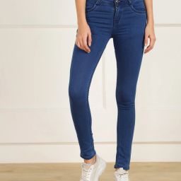 Women Skinny Mid Rise Blue Jeans-image-14