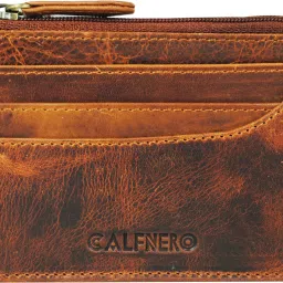 Men & Women Casual Khaki Genuine Leather Card Holder-image-40