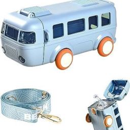 Cute Bus Shape Water Bottle for Kids | Leak-Proof Sipper Bottle with Strap-image-30