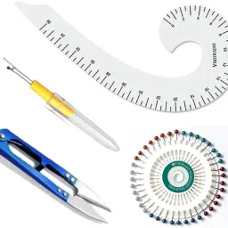 French Curve Seam Ripper Pearl Pins Trimmer Sewing Kit-15