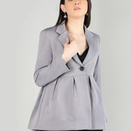 Women Solid Single Breasted Formal Blazer-image-63