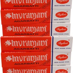 Shivranjani Agarbatti/Incense Sticks (6 Pack of 40 gm, 45 Sticks Each Natural Agarbatti) and Incense Burning Wooden Stand with Brass Work. Mixed-10