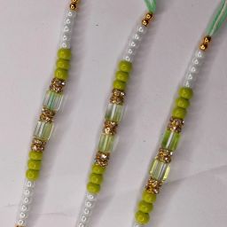 Thread GR001 Zardosi, Mauli Thread, Pearl, Plastic (PVC), Kundan Rakhi Set-image-88