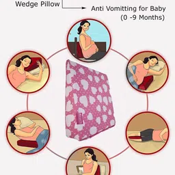 get it Wedge Pillow for Pregnancy women and New born Baby - Heart Pink Breastfeeding Pillow-picture-31