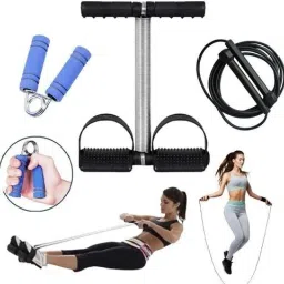 Durable Steel Tummy Trimmer With Skipping Rope & Hand Gripper Fitness Accessory Kit Kit-image-41