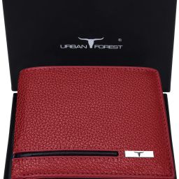 Men Casual Red Genuine Leather RFIDWallet-image-19