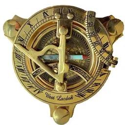 Brass Golden Sun-Clock Compass With Wooden Box Vintage Nautical Sundial Compass Compass-picture-11