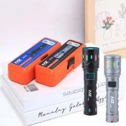 mz M036 (ZOOMABLE METAL LED TORCH)3 Modes Flashlight, Super Bright 80W LED Light Torch image 3