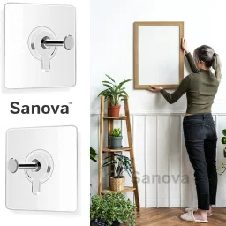 sanova Self-Adhesive Photo Frame Nail Hooks for Wall Without Drilling, Heavy-Duty Hooks Hook 5 image 2