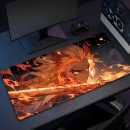 Eshaaver Laptop & Desktop Mat Kyojuro Rengoku Animie Print Anti-Fray Cloth & Spill Proof Mousepad-20