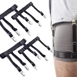 JS Enterprises ™ Shirt Stays For Men, Shirt Holder For Men, Adjustable Elastic Shirt Garter-15
