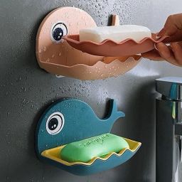 Fish Shape Cute Adhesive Waterproof Wall Mounted Soap Dish(PACK OF 4)-image-68