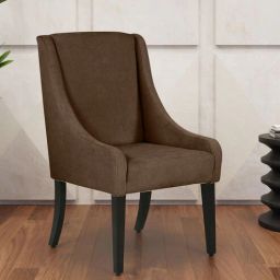 casacraft from pepperfry Piero Fabric Dining Chair In Chestnut Brown Colour-picture-7