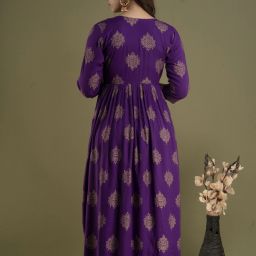 Printed Pure Cotton Stitched Flared/A-line Gown-image-99