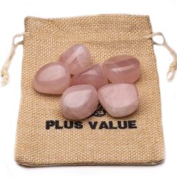 Natural Pink Rose Quartz Tumbled Pebbles Stone 100gm in Jute Bag Regular Asymmetrical Crystal Pebbles-image-30