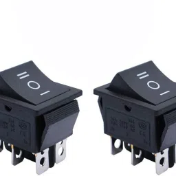 Rocker Boat Switch, 2 Pcs DPDT 6 Pins heavy duty Rocker Power Switch Snap, AC 20A/250V 15A/125V, 3 Position ON/Off/ON Mini Boat Rocker Switch Toggle for Car Auto Boat Electronic Components Electronic Hobby Kit-6