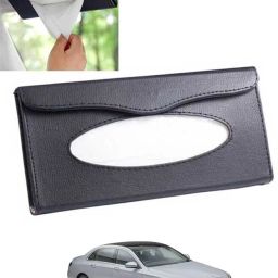 Black Leatherite Rectangle Shape Fancy Design Tissue Dispencer For Car-312 Vehicle Tissue Dispenser-image-20