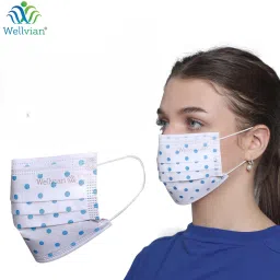 Disposable blue dot face mask Face Mask with Adjustable Nose Pin Surgical Mask-18