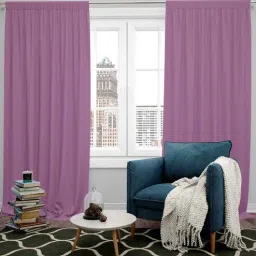 parda online Pink Polyster Solid 5ft Blackout Rod Pocket Window/Door (2 Pc)-picture-21