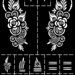 Floral Pattern Henna Sticker With Leaf & Star Elements For Beautiful Palm-image-60