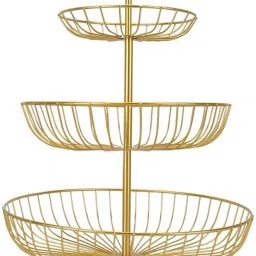 3 Tier Countertop Fruit Vegetables Snacks Storage Stand for Kitchen Dining Table Iron Fruit & Vegetable Basket-16
