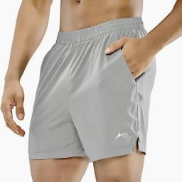 Solid Men Grey Sports Shorts, Baggy Shorts, Basic Shorts, Gym Shorts, Beach Shorts-image-45