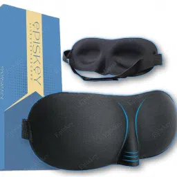 3D Contoured Eye Mask with Adjustable Strap Soft and Comfortable Night Blindfold-image-21