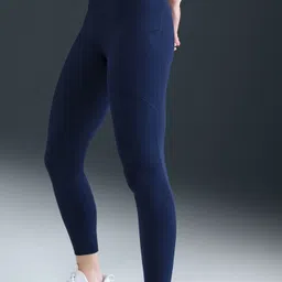 nike Solid Women Blue Tights-picture-3