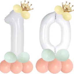Solid 10 Ten number foil balloon birthday anniversary decoration items for boy girl Balloon-image-2