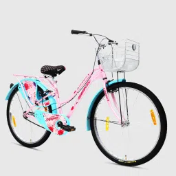 MAGNA 26T Cyclefor Girls & Women with Carrier and Front Basket & Side Dash Guard 26 T (inch) Road Cycle-26