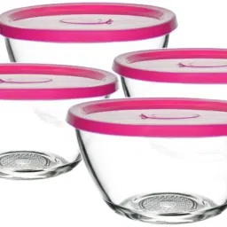 Glass Storage Bowl Bowl sets with Lid Glass Storage Bowl (Clear, Pack of 4)-image-47