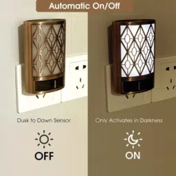ever mall Retro Night Light Plug in LED Night Lights with Smart Dusk to Dawn Sensor Wall Lights Lamp Shade image 4