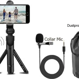BUFONA Professional Remote Control Selfie Stick Tripod+Lavalier microphone Mobile Stand Single Gimbal for Mobile-38