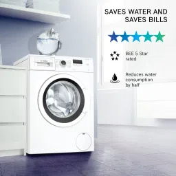 bosch 6 kg Drive Motor, Anti Tangle, Anti Vibration Fully Automatic Front Load with In-built Heater White image 4