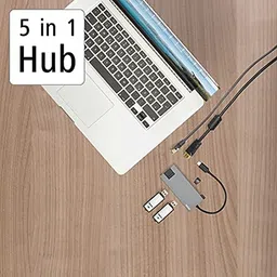 hama 5-in-1 USB Type C to USB Type C, RJ45, HDMI, Micro SD Multiport Hub (1 Gbps Data Transfer Rate, Anthracite) image 5