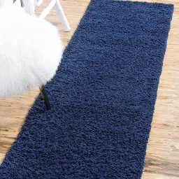 Blue Polyester Area Rug-3