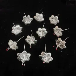 11 Pcs Jaswanti Phool for ganpati pooja 7gm Decorative Showpiece - 1.27 cm-image-51