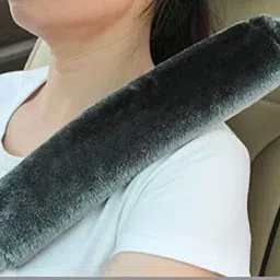 Fluffys Soft Faux Sheepskin Seat Belt Shoulder Pad for More Comfortable Driving Seat Belt Cover-picture-2