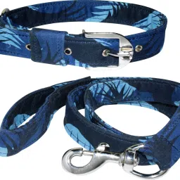 Dog Belt Combo of 1 inch Blue Military Printed Dog Collar with Dog Leash Adjustable Neck Size 40-52 cm Specially for Medium Breed Dog Collar & Leash-image-62