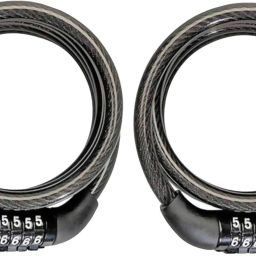 Pack of 2 -4 Letters Number Lock Combination Coiled Bike Steel Cable Bicycle Lock-13